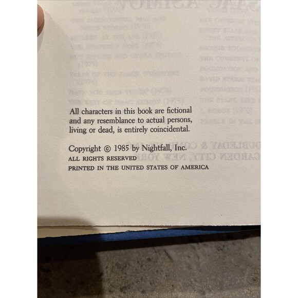 Isaac Asimov Robots and Empire 1985 Doubleday 1st Edition Book Club HCDJ - Picture 3 of 12